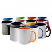 Mugs avec anse et intérieur de couleur